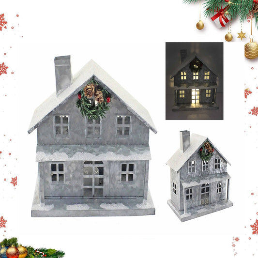 HanStar  Galvanized Iron House-Shaped Candle Holder