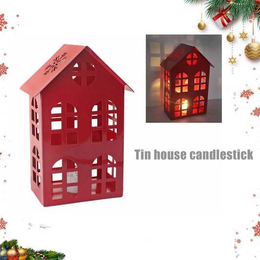 HanStar  Galvanized Iron House-Shaped Candle Holder